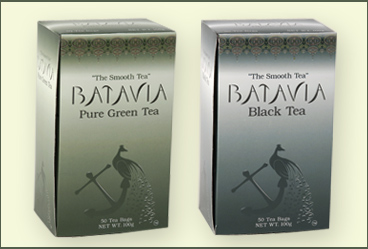 Batavia green and black tea boxes